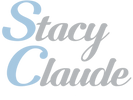 The text 'Stacy Claude' in a light blue and gray cursive script font on a plain white background.