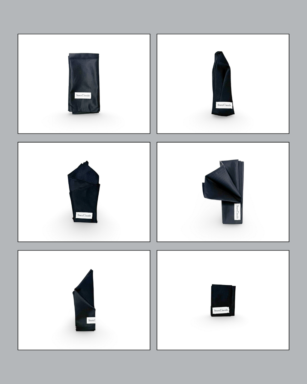 Black Collection - 6-Piece Pocket Square Bundle