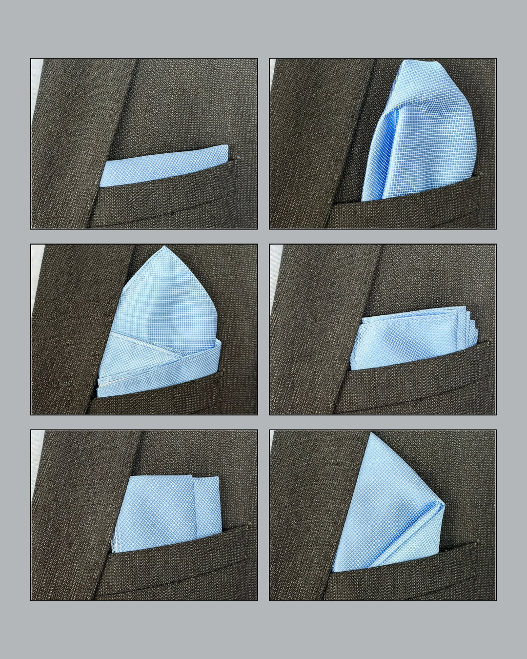 Blue Collection - 6-Piece Pocket Square Bundle