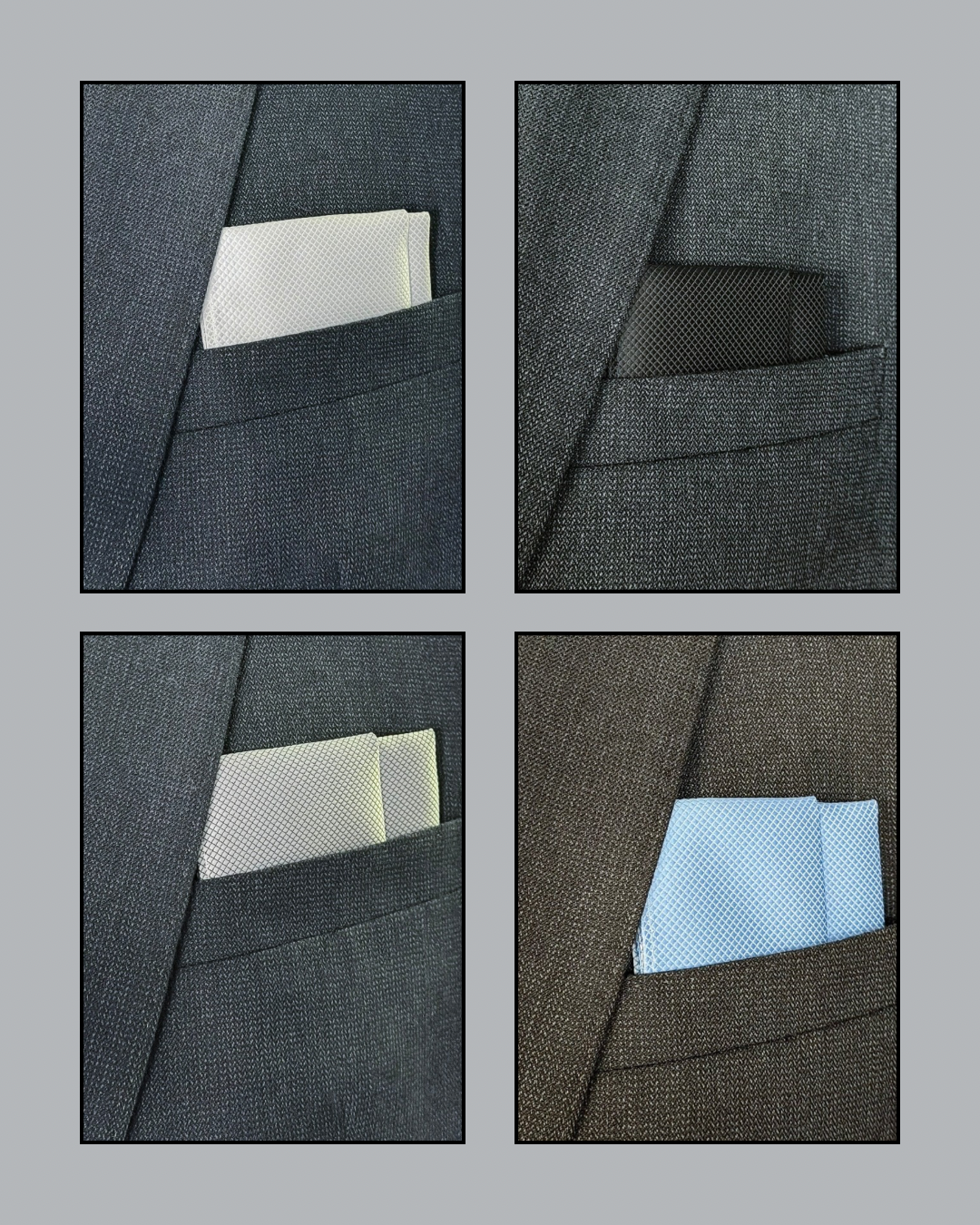 Dash Collection - 4-Piece Pocket Square Bundle