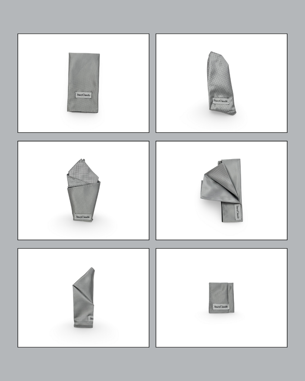 Grey Collection - 6-Piece Pocket Square Bundle