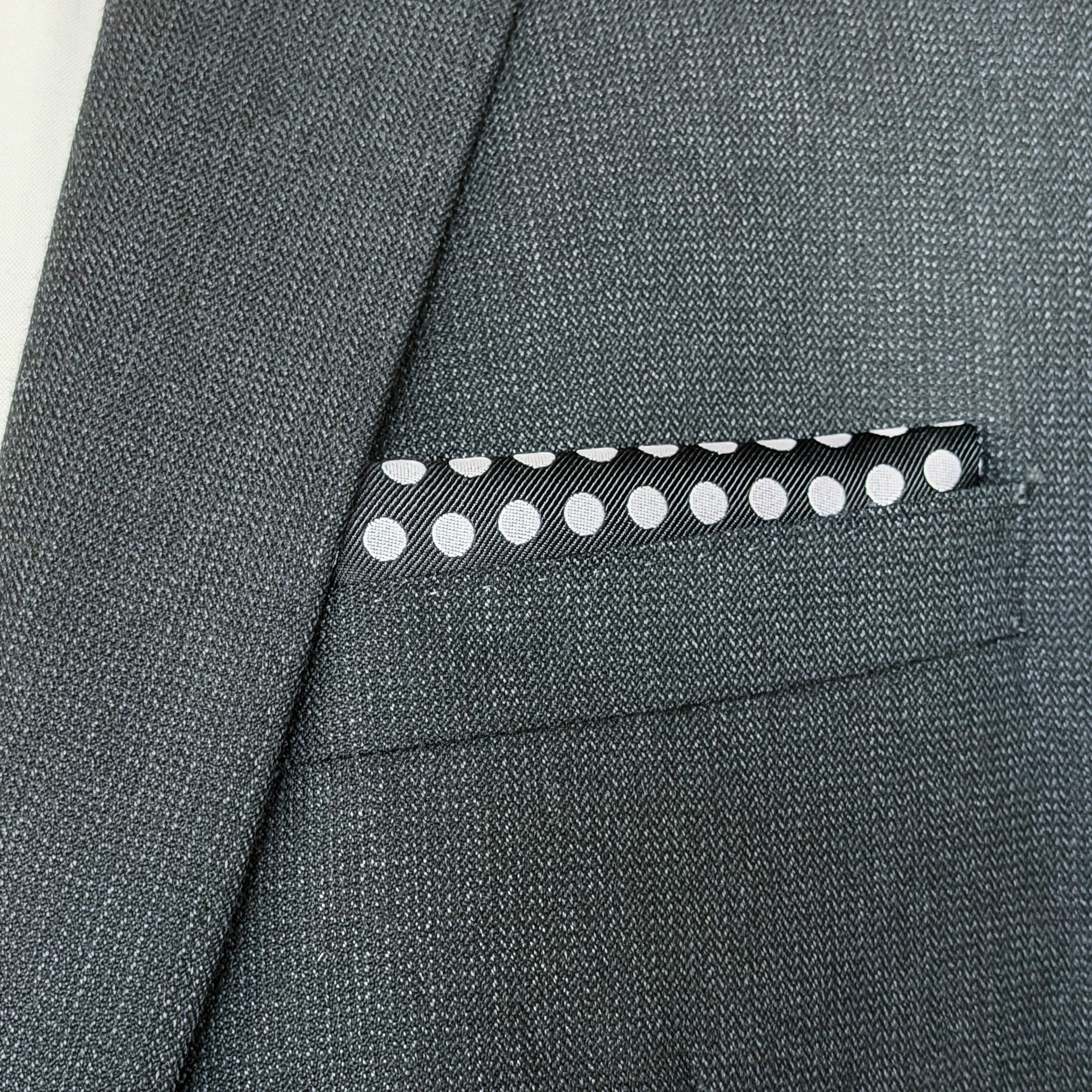 Legacy • Black & White Polka Dot - Presidential Fold  Pocket Square