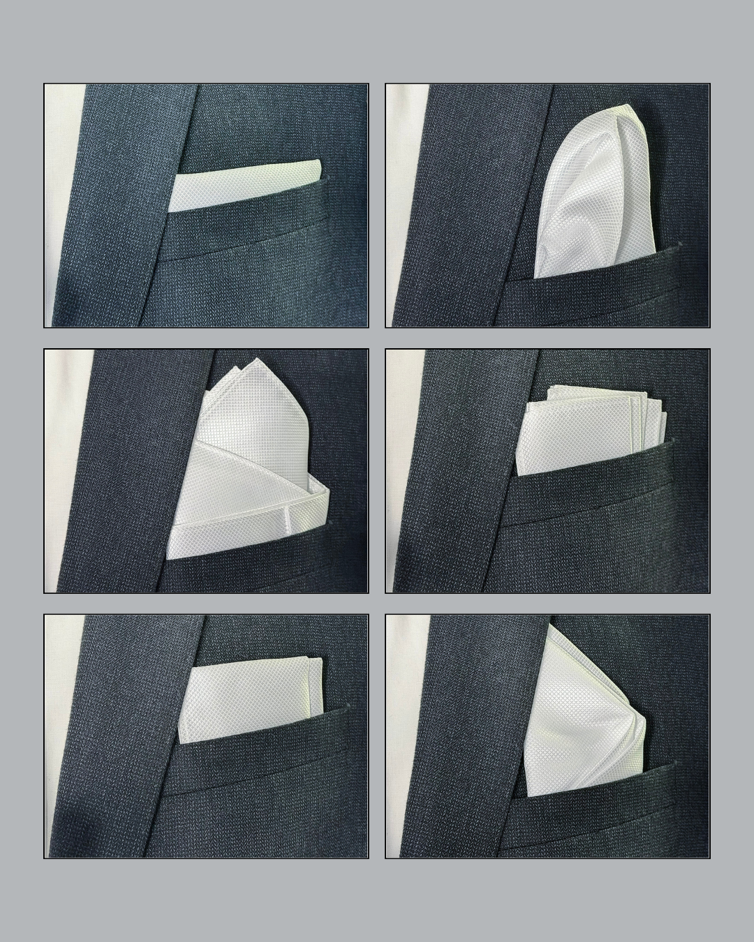 White Collection - 6-Piece Pocket Square Bundle
