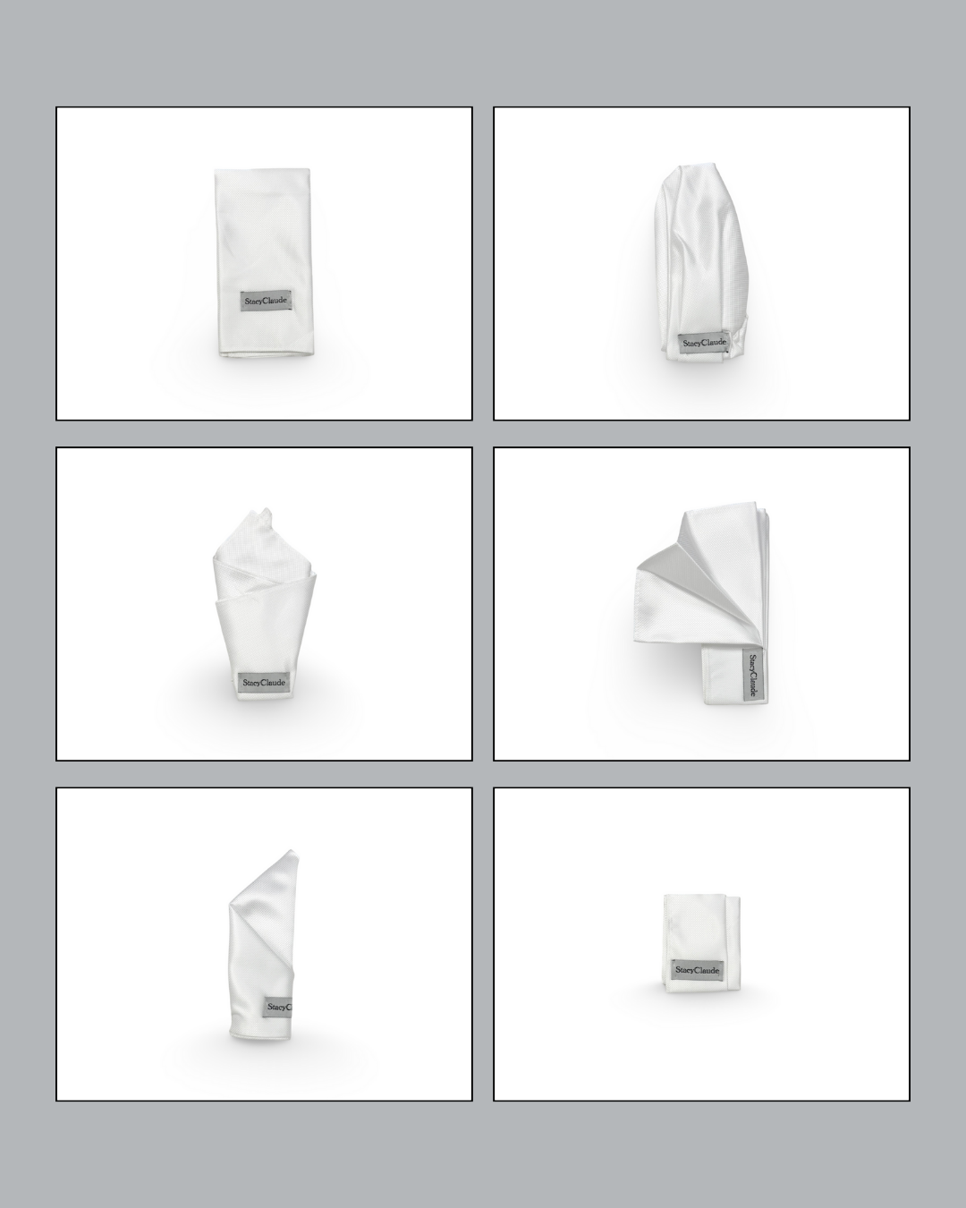 White Collection - 6-Piece Pocket Square Bundle